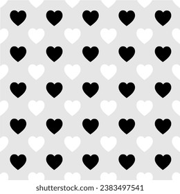 Free vector heart pattern lover black and white background