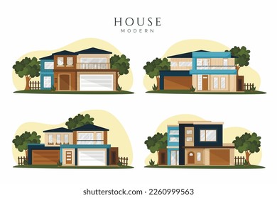 Free vector house collection concept