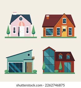 Free vector house collection illustration concept