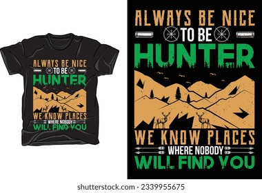 free vector Hunting t-shirt design template 