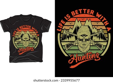 free vector Hunting t-shirt design template 
