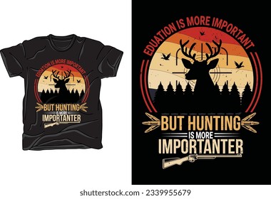 free vector Hunting t-shirt design template 