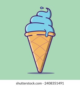 Free vector ice cream cartoon icon illustration. With delicious ice cream icon concept.