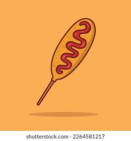 Free vector icon corndog cartoon illustration