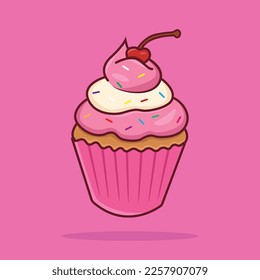 
Free vector icon cupcake cartoon illustration