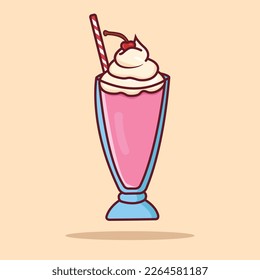 Free vector icon milkshake cartoon illustration