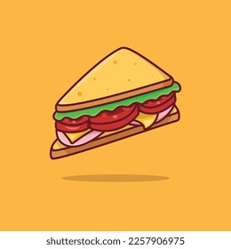 
Free vector icon sandwich cartoon illustration