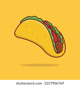 
Free vector icon taco cartoon illustration