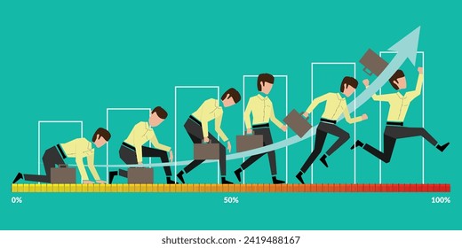 Free vector illustration career chart evolution