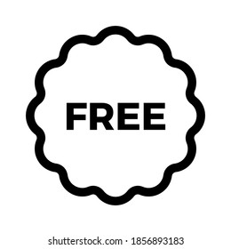 Free vector illustration on white background. Free tag, badge, tag