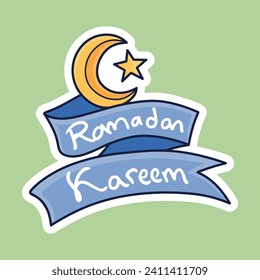 freie Vektorgrafik, Illustration der Ramadan-Sticker, Eid-Band