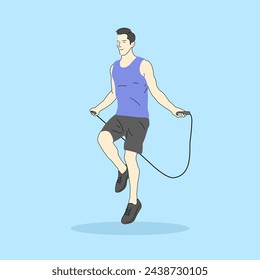 Ilustración vectorial libre saltando concepto de cuerda
