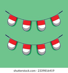 Free vector illustrations of indonesian flag for decoration. flat design vector concept. flat cartoon style.