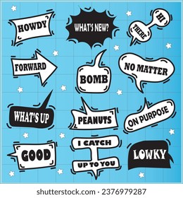 Free vector ilustrasion speech bubbles hand drawn coloring