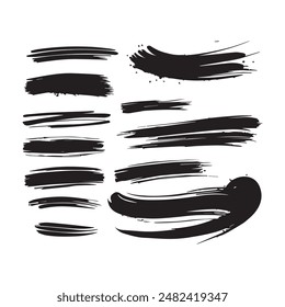 Free vector ink brush stroke collection