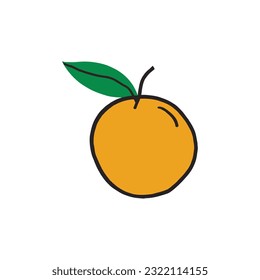 Free vector isolated orange with leaf template