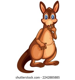 Free vector kangaroo cartoon on white background illustration