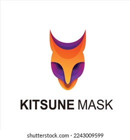 free vector kitsune mask colorfull