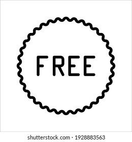 Free vector label illustration on white background. Free sticker, badge, tag. Free, icon, charge, advertisement, advertising, background, badge, banner.