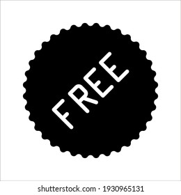 Free vector label illustration on white background. Free sticker, badge, tag. Free, icon, charge, advertisement, advertising, background, badge, banner.