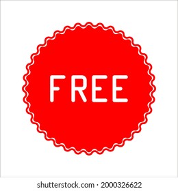 Free vector label illustration on white background. Free sticker, badge, tag. Free, icon, charge, advertisement, advertising, background, badge, banner.