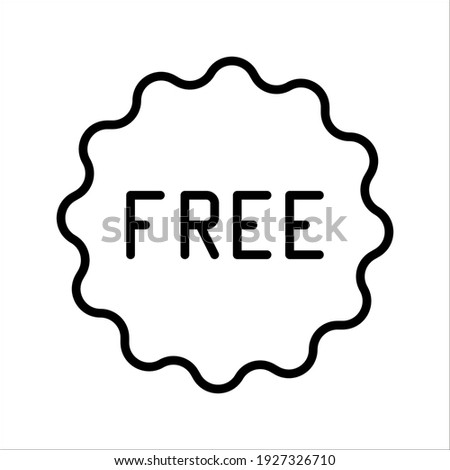 Free vector label illustration on white background. Free sticker, badge, tag. Free, icon, charge, advertisement, advertising, background, badge, banner.