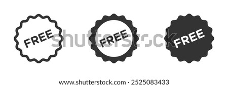 Free vector label illustration set. Free sticker set. Free icon