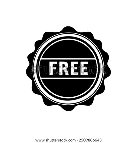 Free vector label illustration. Free sticker, badge, tag. Free, icon, charge, action, advertisement, advertising, background, badge, banner, best, bonus