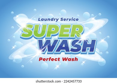 Free vector laundry detergent packaging for super wash