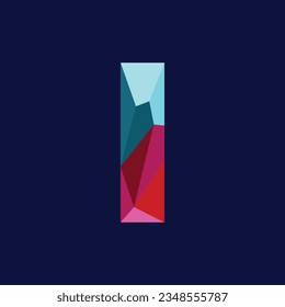 Free vector I letter initial gradient colorful logo geometric