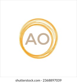 Free vector letter logo AO modern logo design