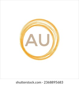 Free vector letter logo AU modern logo design