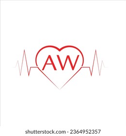 Free vector letter logo AW modern logo design
