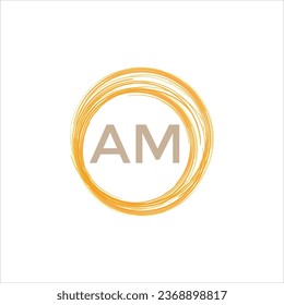 Free vector letter logo AM modern logo design