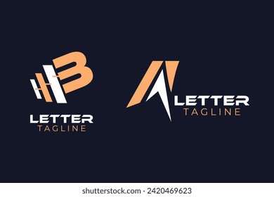 Free vector letter logo template for light and dark background