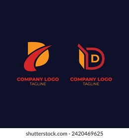 Free vector letter logo template for light and dark background