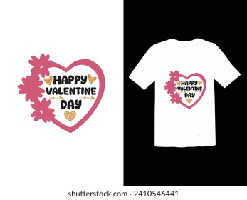 Free vector lettering happy valentine day t shirt design 