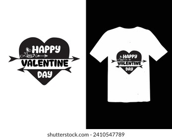Free vector lettering happy valentine day t shirt design 