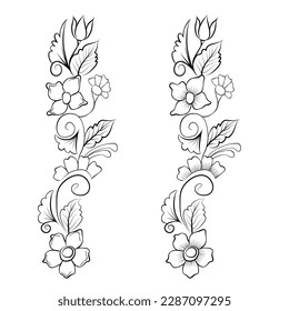 Arte de línea vectorial libre arte de flor de dibujo a mano diseño plano blanco y negro flor simple