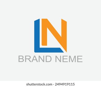 Free vector LN letter logo design  template