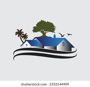 Diseño de logotipo vectorial libre para bienes raíces.