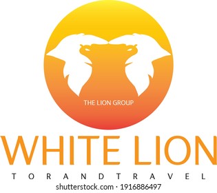 free vector logo download white lion