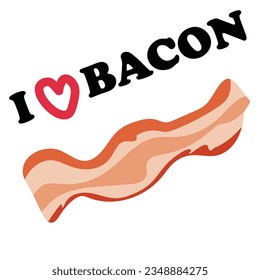 Free vector i love bacon doodle with a white background vector