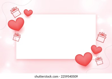 Free vector love hearts background with text space and doodle goft boxes free vector image