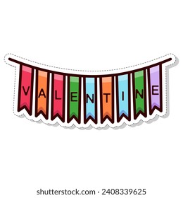 Free vector, love theme sticker, valentine decoration illustration