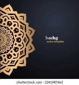 Free vector luxury ornamental mandala design background in gold color