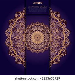 Free vector luxury ornamental mandala design background in gold color.