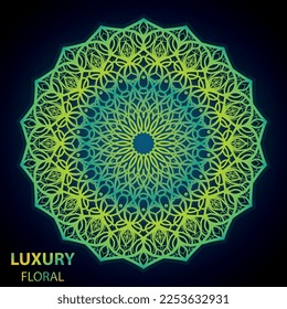 Free vector luxury ornamental mandala design background in gold color.