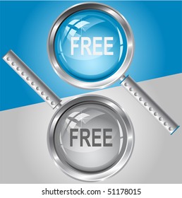 Libre. Vidrio de aumento vectorial.