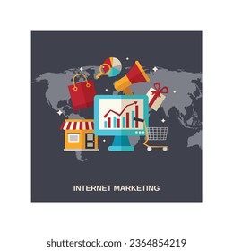 
Iconos planos y diseño de mercadotecnia vectorial libre